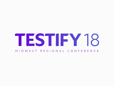 TESTIFY 18 autor christianity church conference des moines gradient iowa logo typography