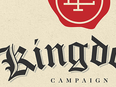 Kingdom black blackletter kingdom parchment red seal