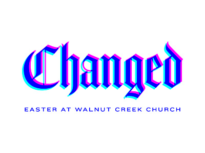 Changed 1.0 blackletter christianity concept des moines easter iowa logo typography