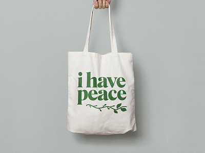 i have peace 🌱 christianity green illustration merch music plant tote typography vector