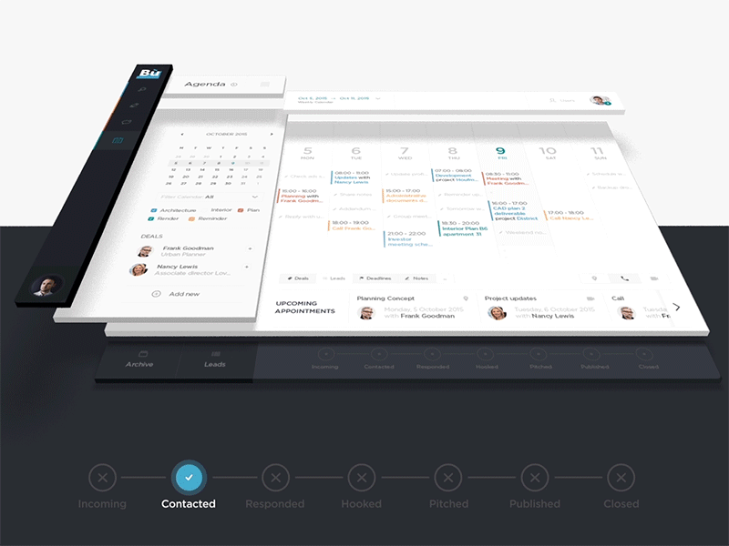 Calendar Agenda 3d 3d agenda animation calendar check crm gif layout page perspective ui web