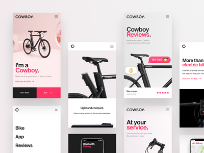 Cowboy Mobile Website app bike ecommerce menu mobile navigation review startup website