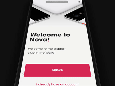 Nova App - Onboarding animation app design feed flow interaction mobile motion onboarding process sign ui ux