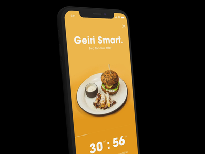 Nova App - 2 for 1 promotion 3d app countdown list mobile motion offer promo restaurant ui ux