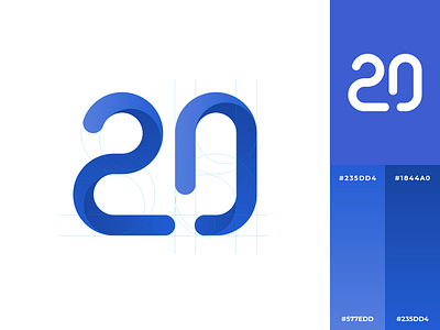 20 Years | Logo Exploration 20 anniversary blue brand branding creative design exploration geometry gradient inspiration logo logotype years