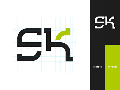 S + K | Logo Exploration black brand branding concept creative design exploration green inspiration logo logotype modern professional sell sk