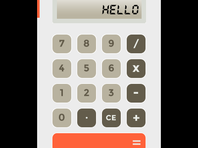 Calculator calculator flat minimal orange ui