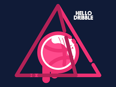 Hello Dribble dribble hello pink triangular