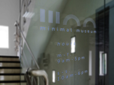 Minimal Museum advertising branding illustration logo signage