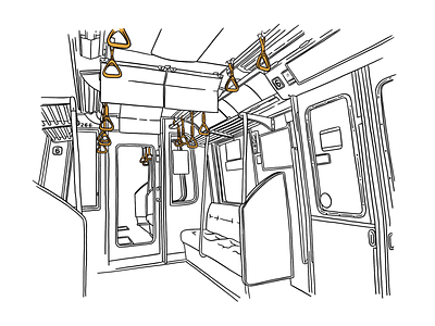 Tokyo Subway Car illustration illustration art