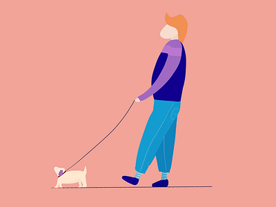 Dog walker dogs illustration practise