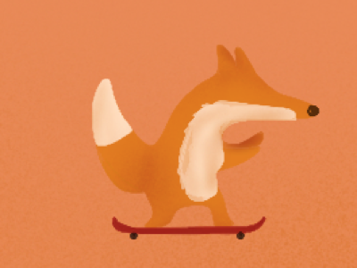 Sly Fox stole my Skateboard fox orange skateboarding