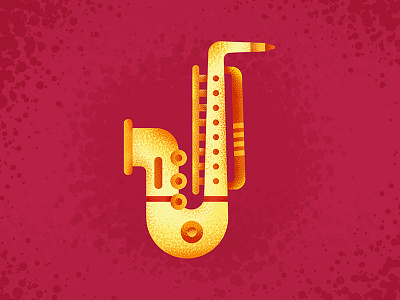 J for Jazz design flat icon illustration illustrator j jazz texture type yellow