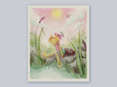Gunther #DTIYS children book illustration childrens illustration digital painting digital watercolor dtiys frog illustration