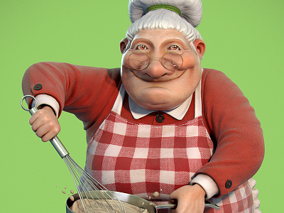 Mamma Mia 3d alves artist cartoon character cook da illustration jose josé mascot modeling old lady silva