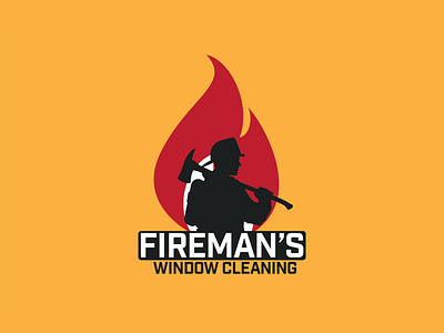 Firemans Window Cleaning branding business logo