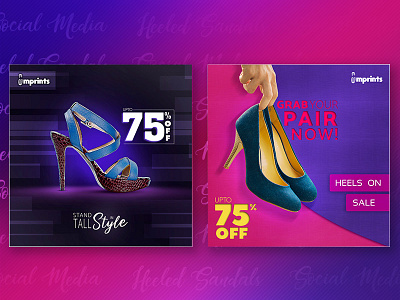 Heeled Sandals Social Media Designs [Free PSD] banner creative design design footwear social media free psd free social media free social media template graphic design heeled sandals heels social media sale sale social media sandals social media social media social media designs social media template