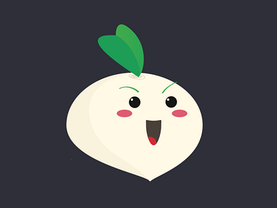 Perky turnip character illustration