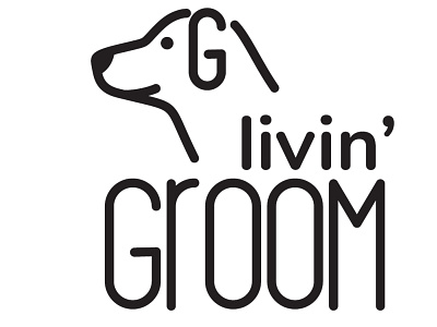 Livin' GROOM design dog logo vector