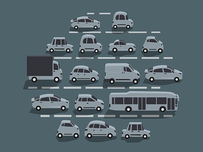 Traffic Jam WIP 2d car illustration vector art workinprogress