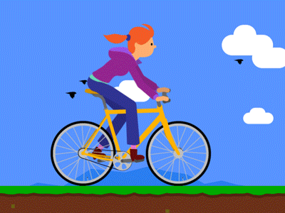 Bunny Hop 2d after effects animation bicycle character duik bassel loop