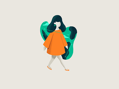 Hello Dribbble 1/3 colors flat illustration procreate vector