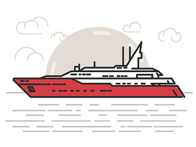 Luxury Yatch icon line illustration luxury sea vector yatch