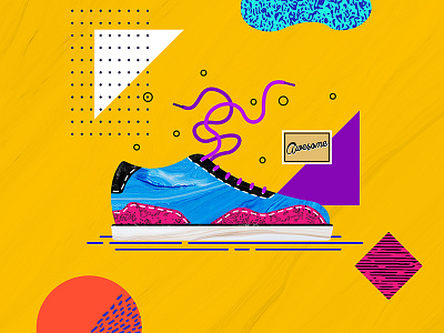 Design Everyday - Day 8 - Sneakers flat illustration shoe sneaker texture
