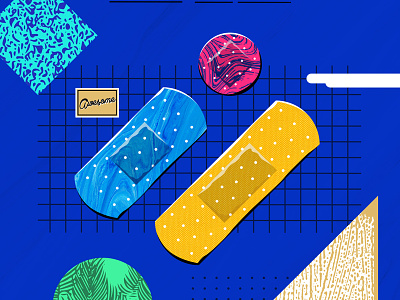 Design Everyday - Day 28- Band Aid aid band health illustration pattern texture