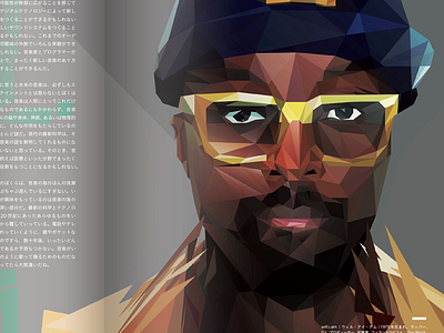 Will.i.am for Wired Japan face facet geometric gradient illustration illustrator japan lowpoly magazine music poly polygon protrait vector