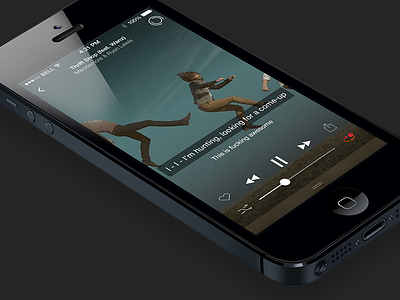 Music Player + Lyrics app blur design gestures gradient icon ios7 lyrics minimal mockup music player