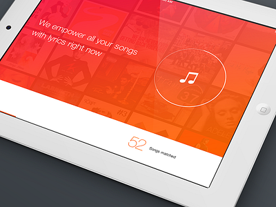 Music library scan • iPad app blur design gradient icon ios ios7 ipad lyrics mockup music player