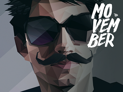 Martino for Movember abstract facet geometric illustration lowpoly moustache movember pixel polygon polygonal portrait triangulation