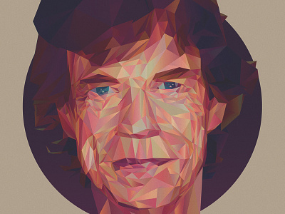 Mick Jagger design facet geometric illustration lowpoly poly polygon polygonal portrait poster rock triangulation