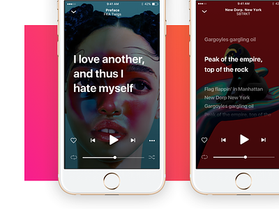 Lyrics Evolution android app clean design font icon ios lyrics material mockup music prototype