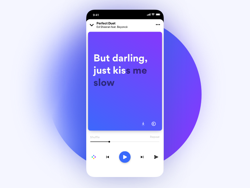 Lyrics Player Redesigned by Nicola Felasquez Felaco for