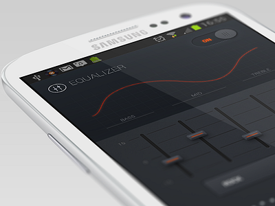 a new display 3d android app bass boost button buttons clean concept controls display effect eq equalizer groove icon icons interface knob led level music slider smooth sound switch toggle treble ui wave