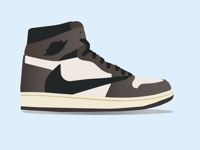 Jordan 1 Retro High Travis Scott illustration jordan kicks nike shoes sneaker sneakerhead sneakers stockx travis scott vector
