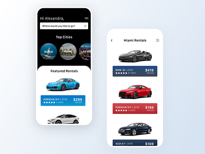 Luxury Car Sharing UI airbnb app car cars discover ios lyft rental sharing travel turo uber ui