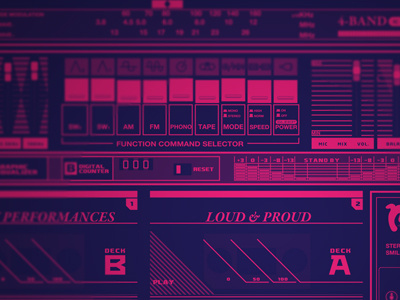 Boombox 90s boombox buttons illustration interface retro