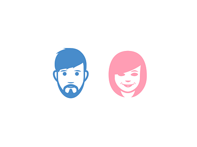 Boy meets girl couple icon icons minimal people portrait