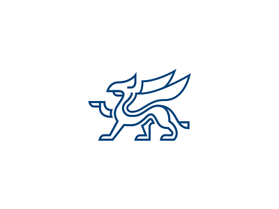 Gryphon Mark brand gryphon identity lines logo mark minimal symbol