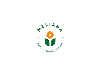 Meliana Logotype brand drop identity leaf letters logo logotype oil sun sunflower type