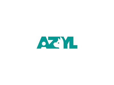 Azyl (Asylum) - Puppy shelter brand letters logo logotype mark negativespace symbol type