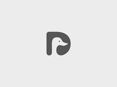 D + Duck bird duck logo mark negativespace symbol