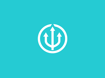 Logo for a personal swimming trainer circle swimming trident
