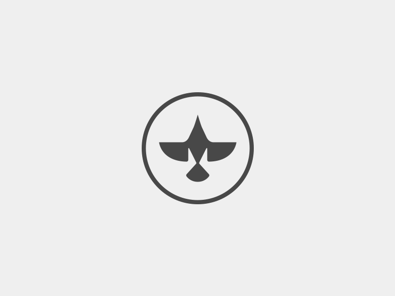Tengu Logo icon symbol logo silhouette wings flying fly round geometric circle bird crow