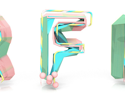 3D Typography: F 3d 3d modeling 3d typography candy cinema 4d cinema4d pastel typography