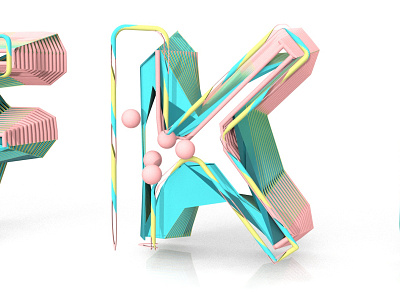 3D Typography: K 3d 3d modeling 3d typography candy cinema 4d cinema4d typography