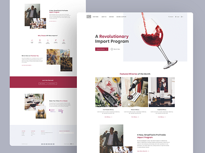 Homepage Design for a wine import company design ecommerce ecommerce business ecommerce design graphic design graphic designer ui ui designer ux ux design ux designer web web designer